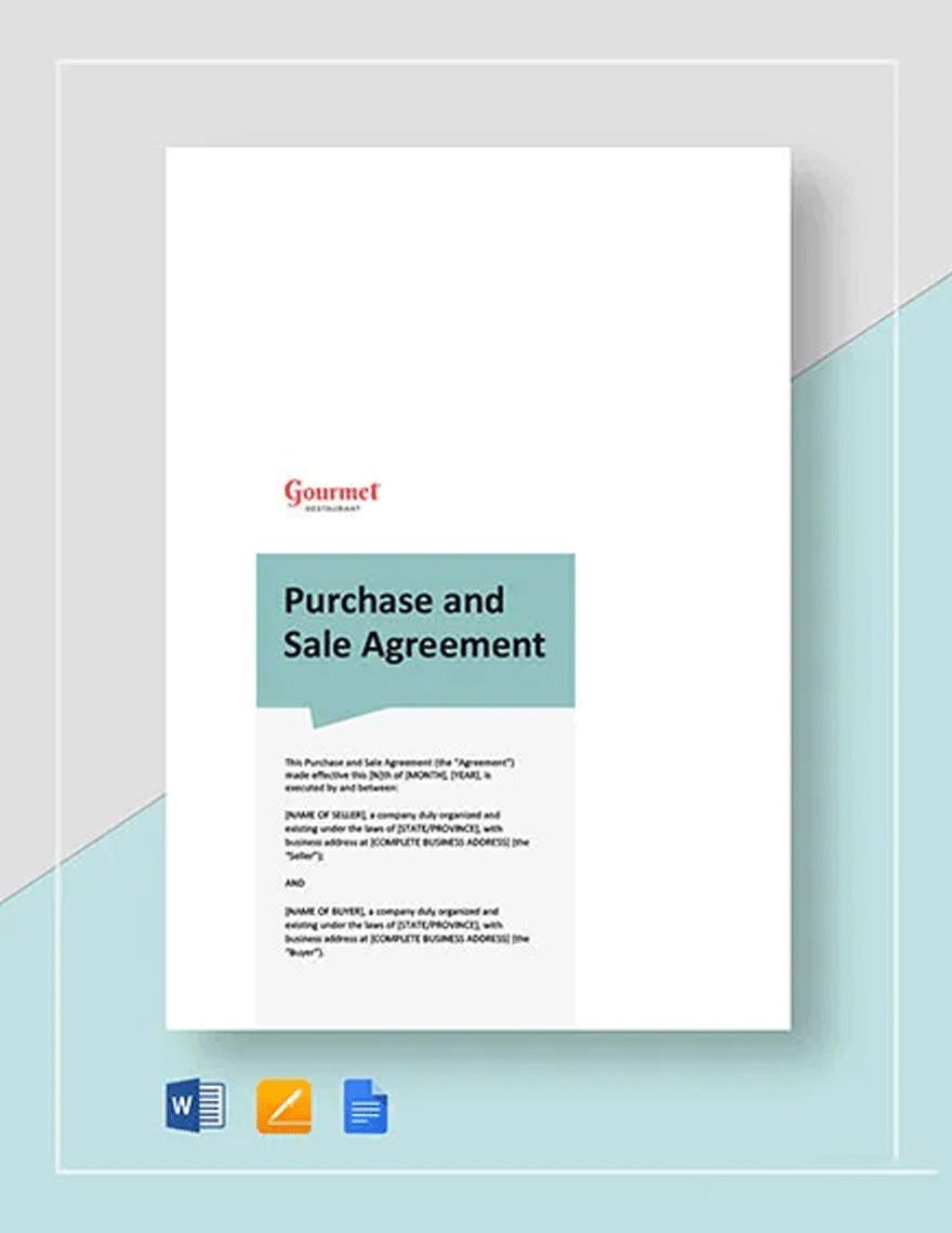 Purchase and Sale Agreement Template