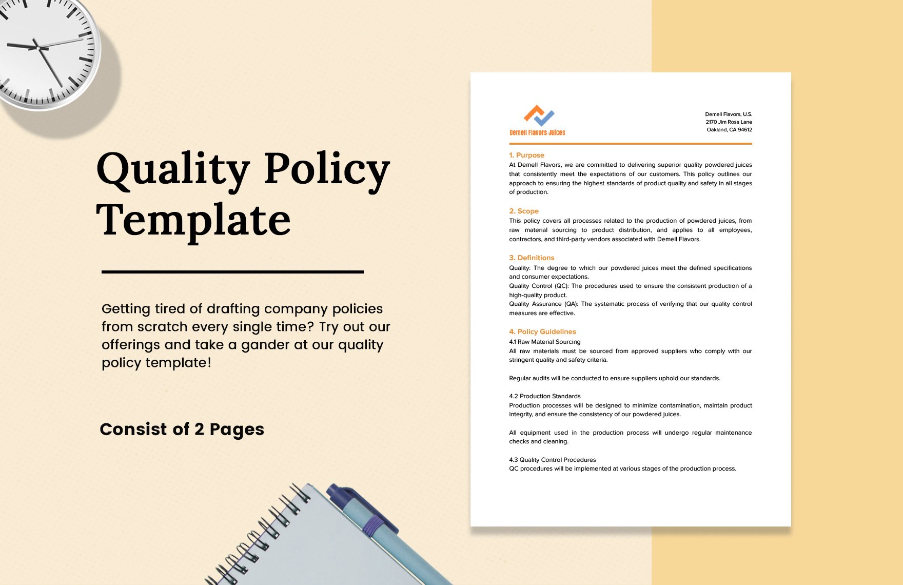 Quality Policy Template