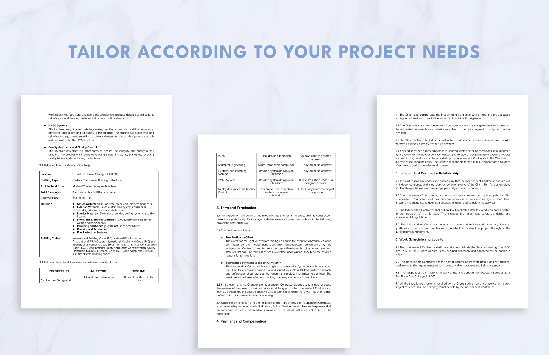 Construction Independent Contractor Agreement Template
