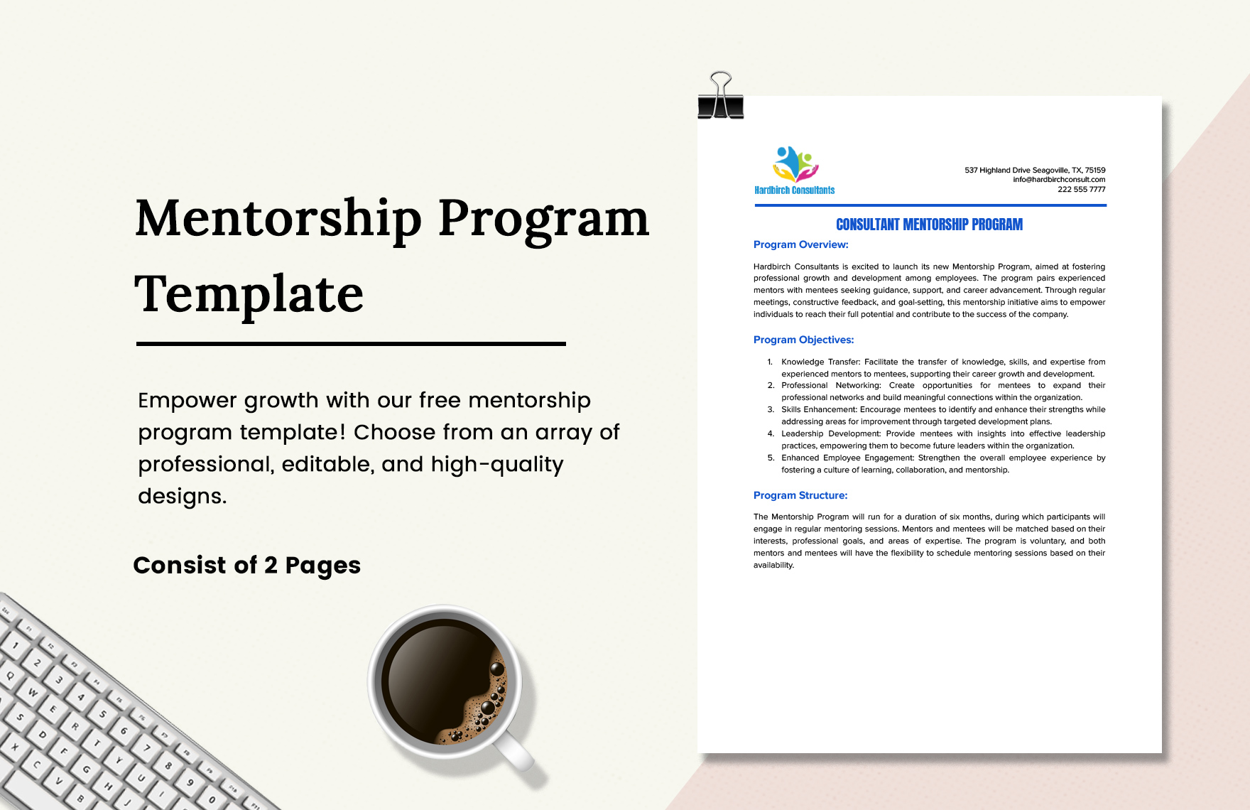 Mentorship Program Template in Word PDF Google Docs Download