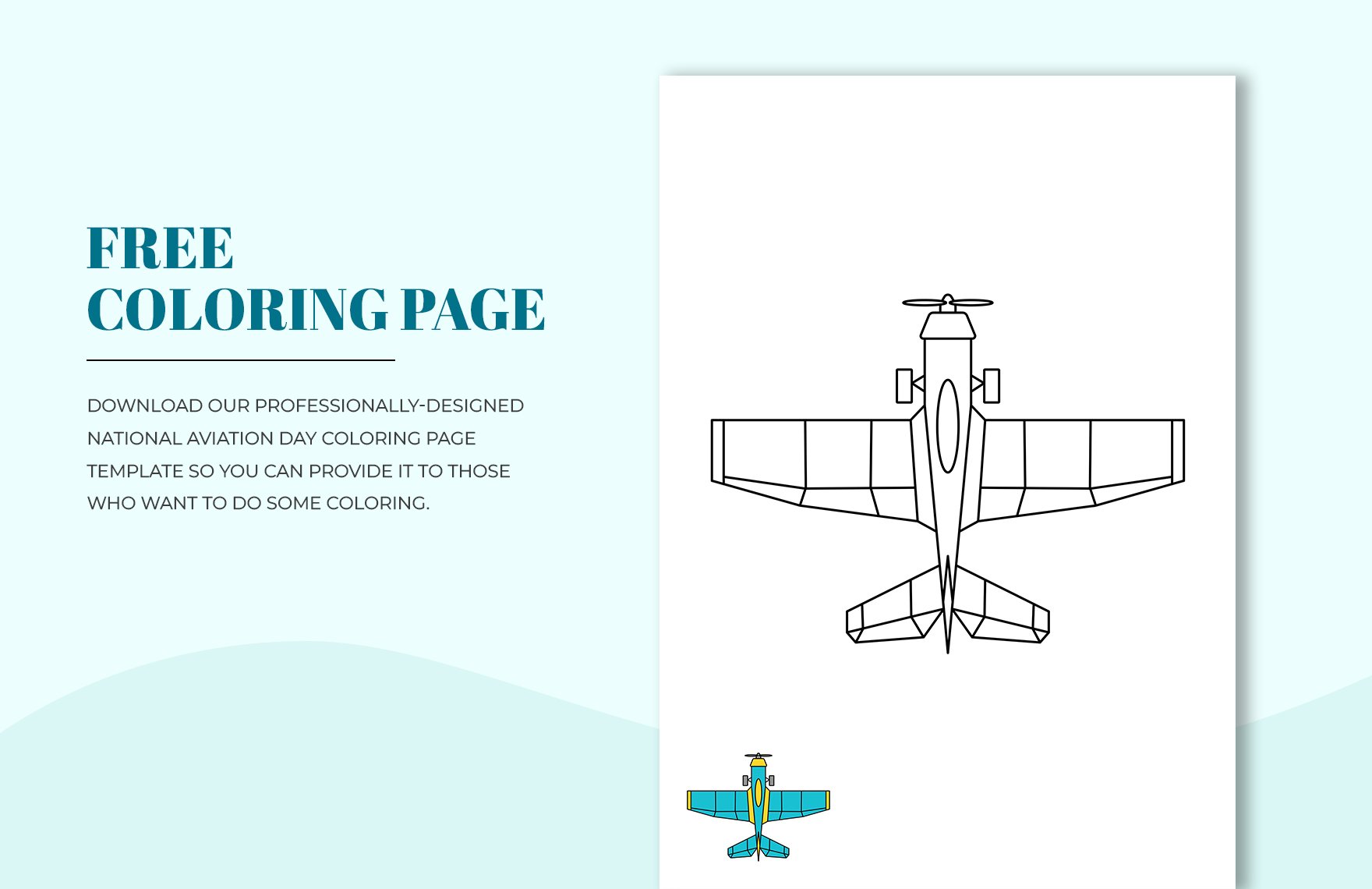 Free National Aviation Day Coloring Page Template in Word, Google Docs, PDF