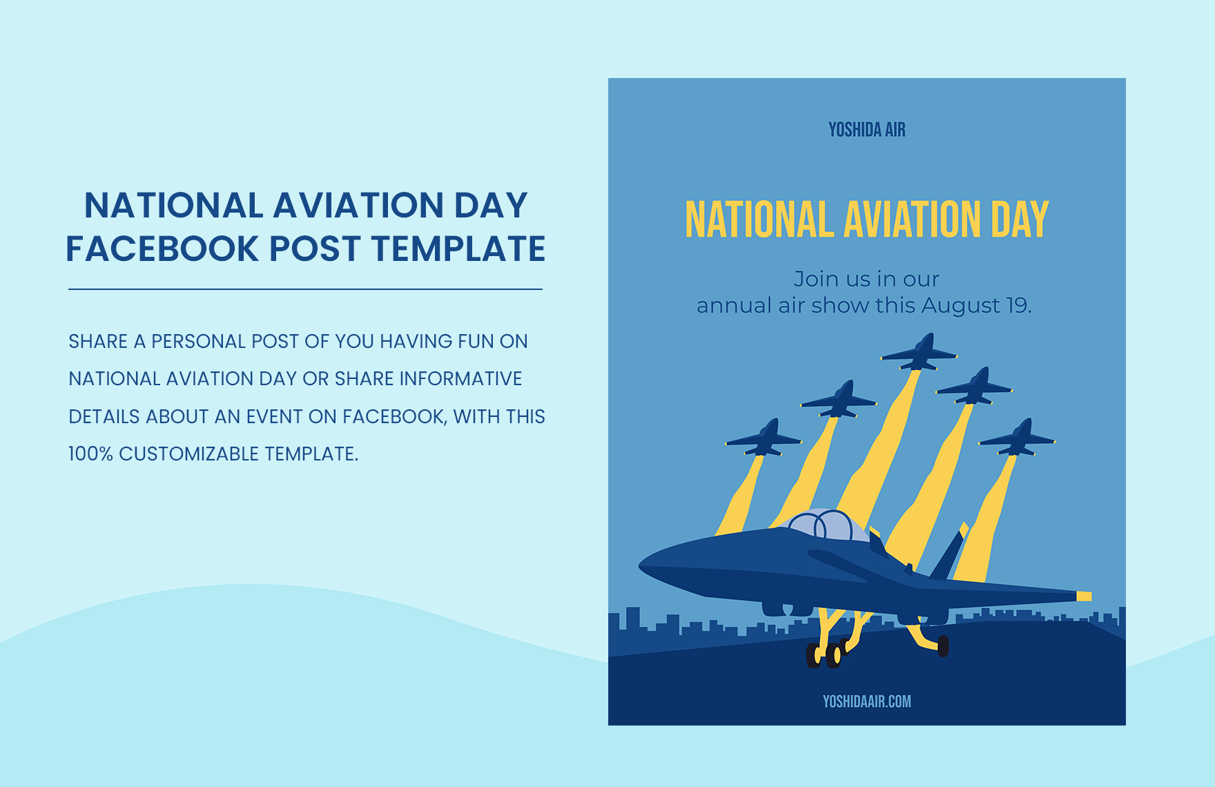 National Aviation Day Facebook Post Template in Illustrator, PDF, PNG ...