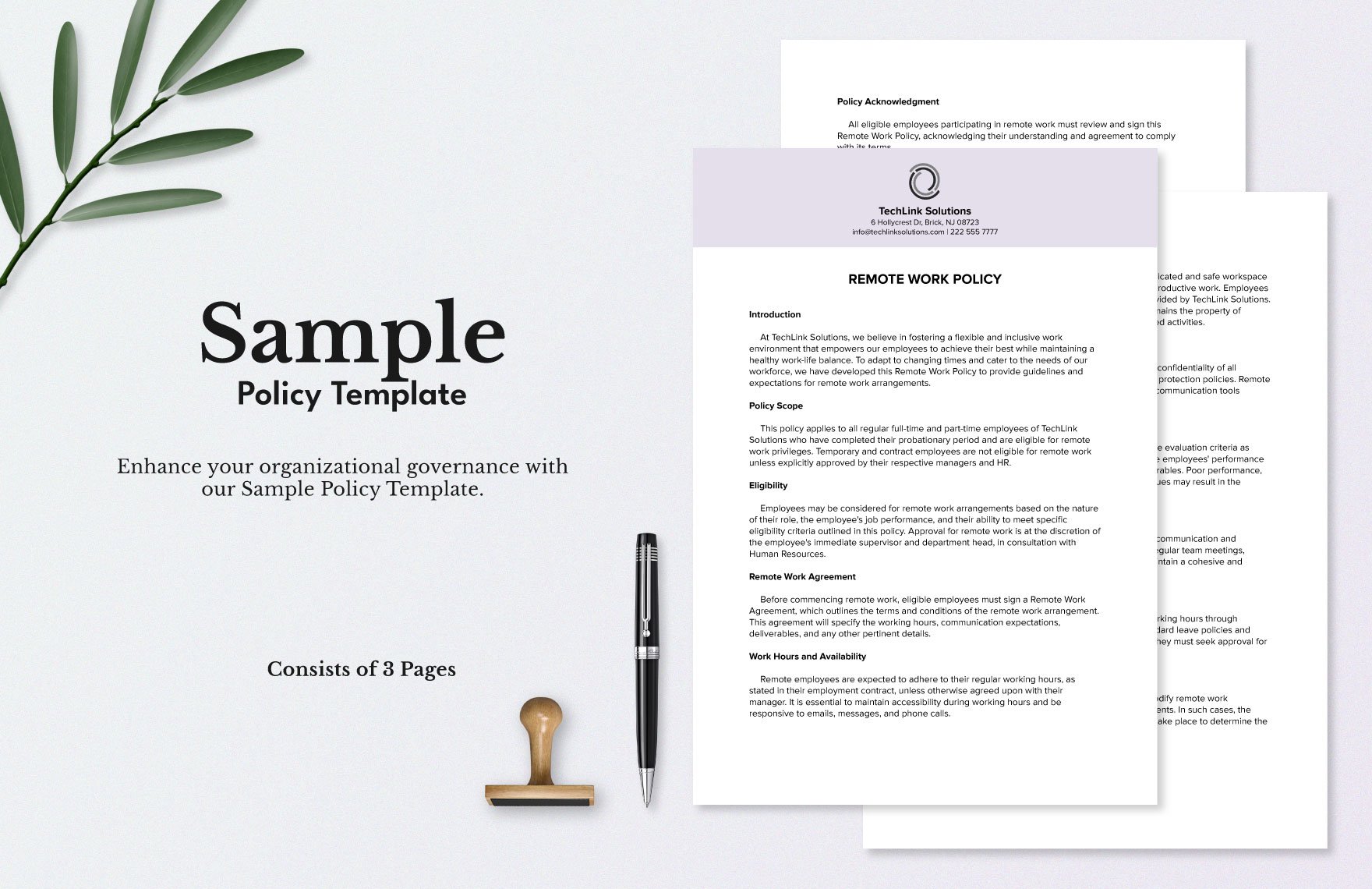 Free Sample Policy Template