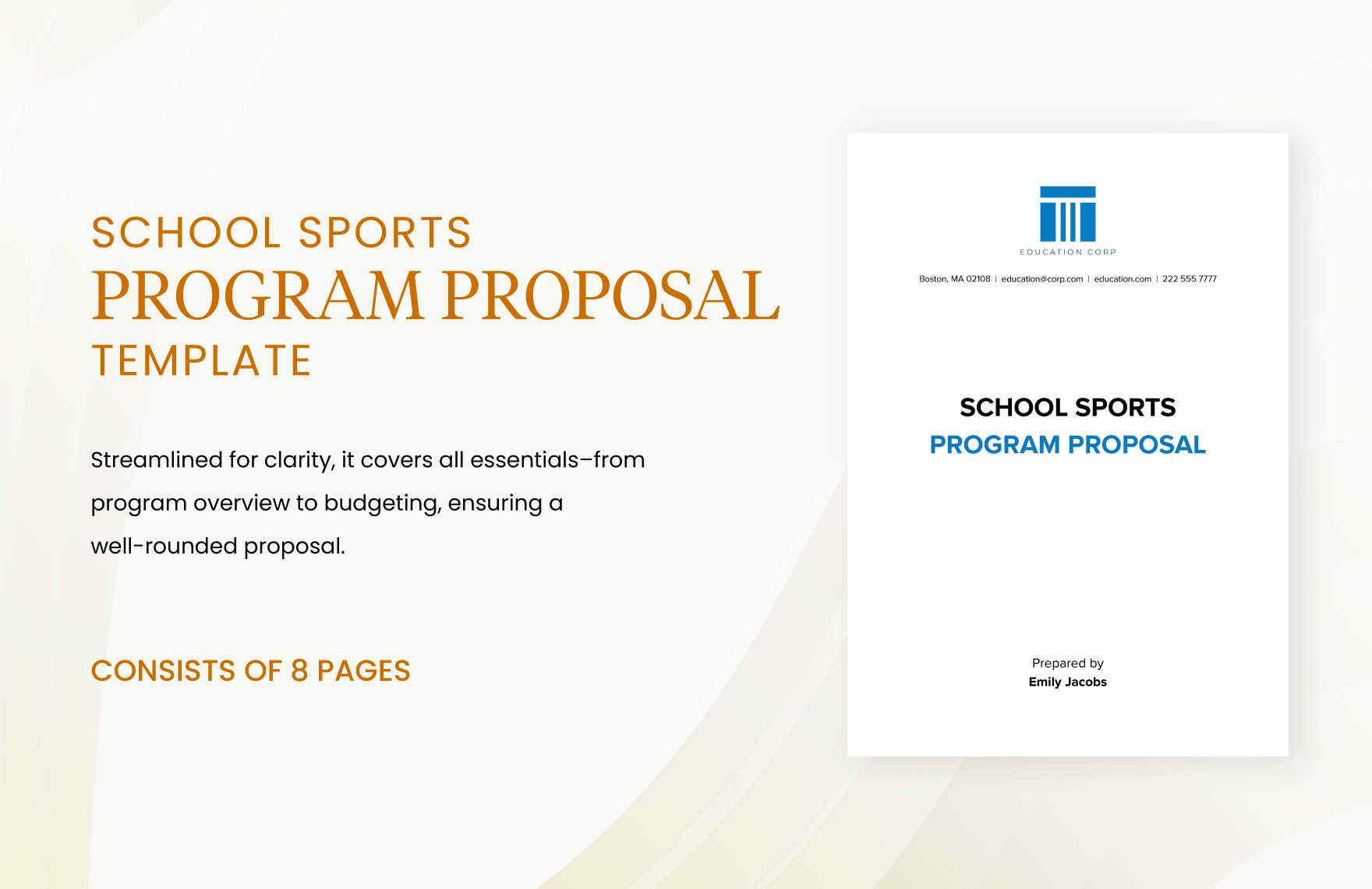 School Sports Program Proposal Template