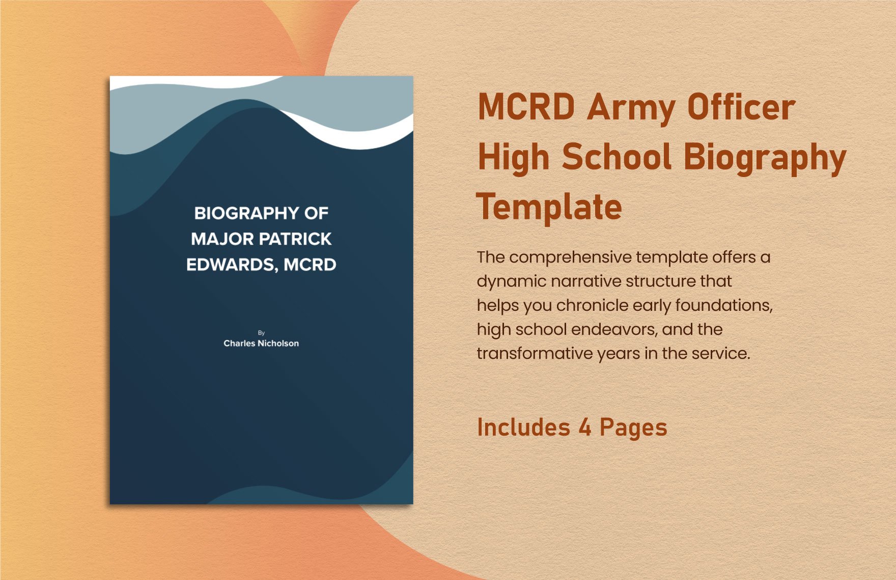 MCRD Army Officer High School Biography Template
