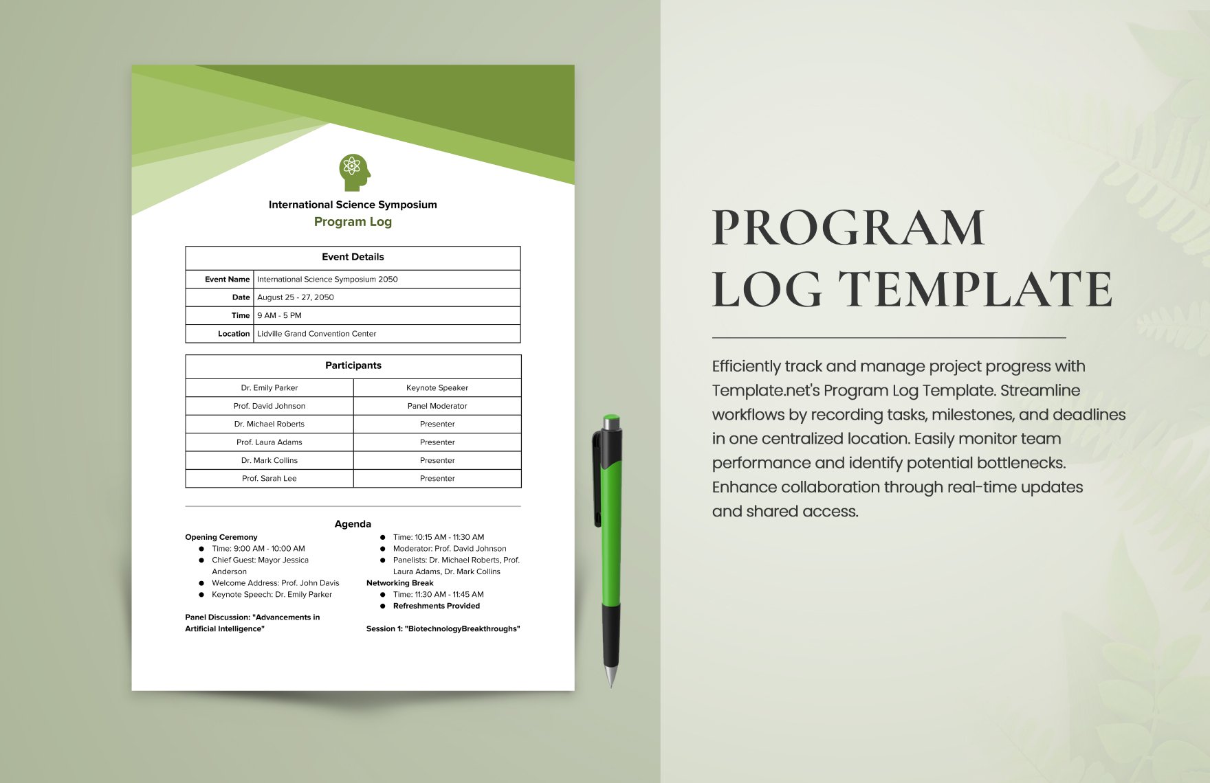 Program Log Template