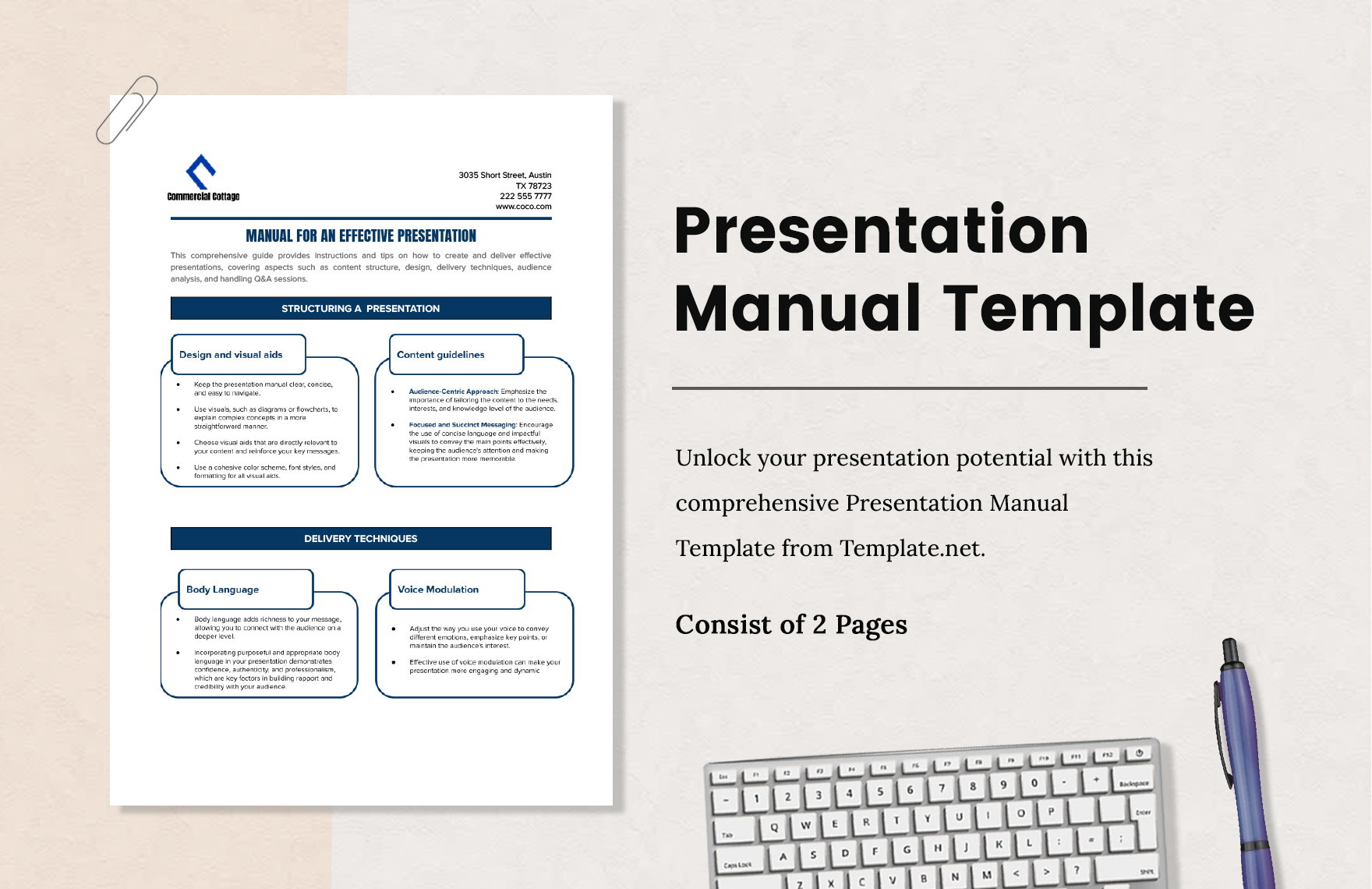 Free Presentation Manual Template