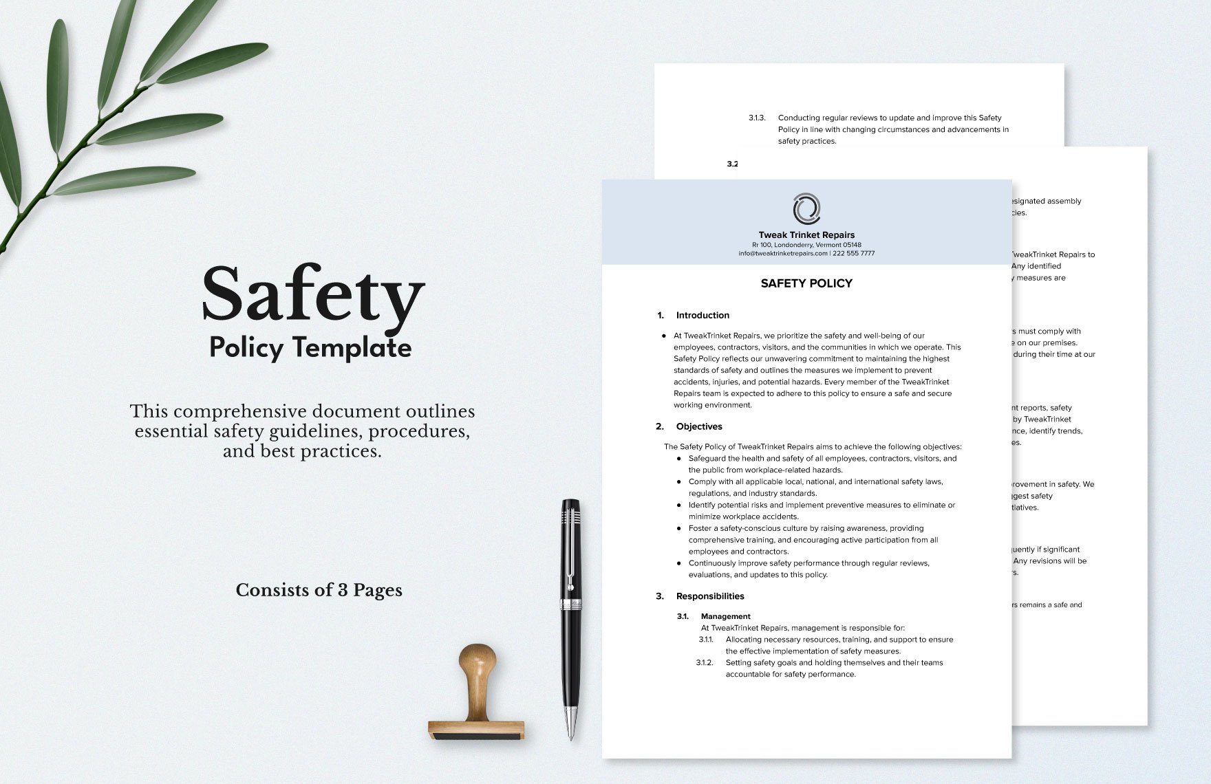 Safety Policy Template