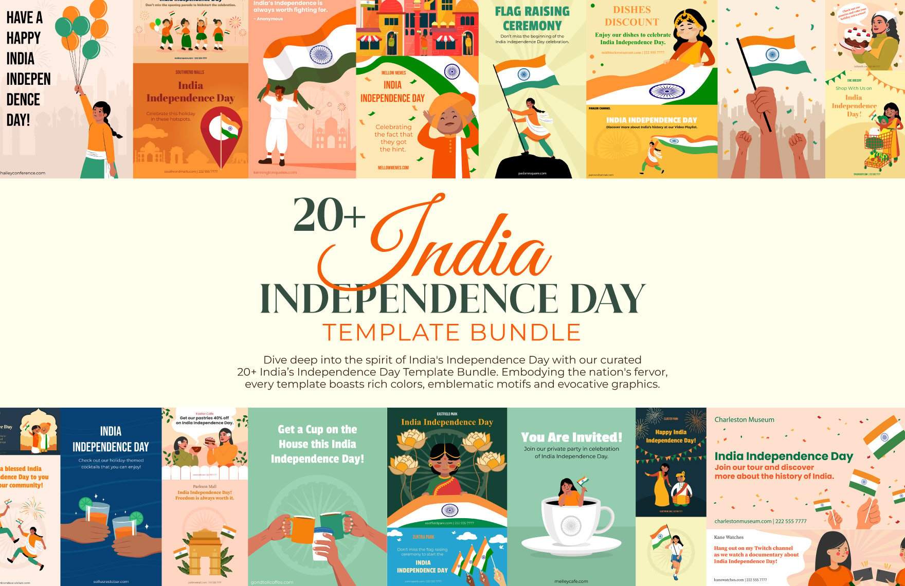  20+ India Independence Day Template Bundle