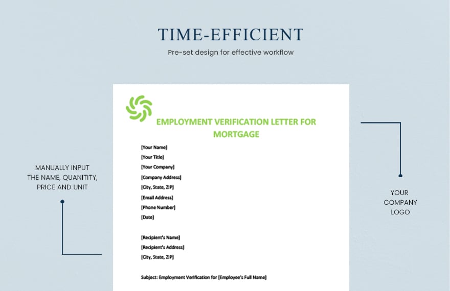 Employment verification letter for mortgage