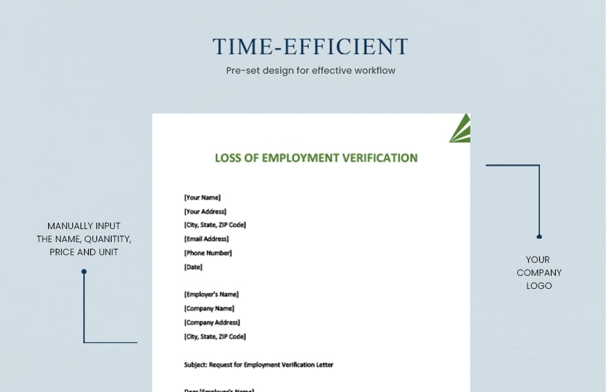 Loss of employment verification letter