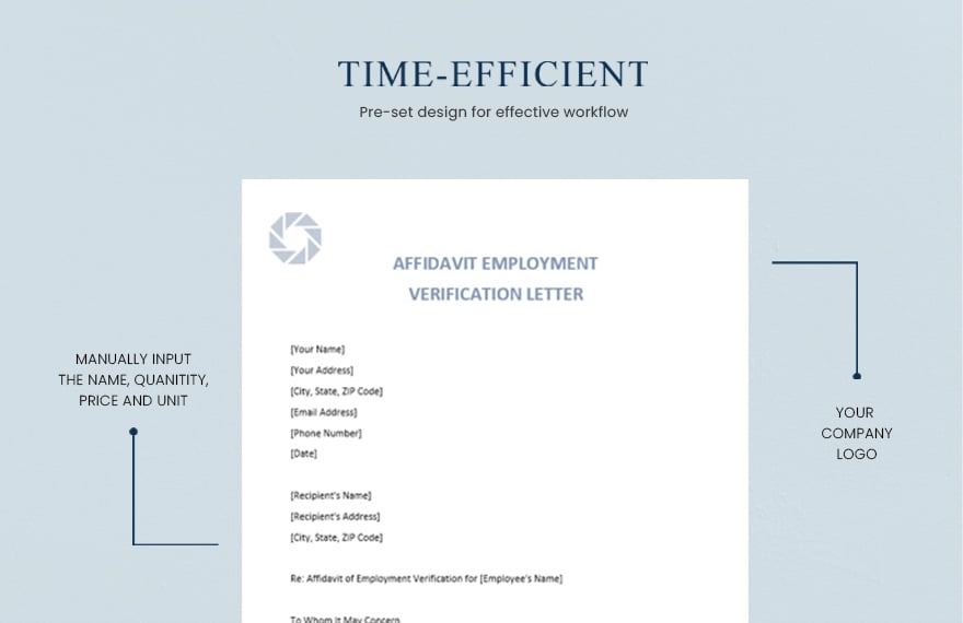 Affidavit employment verification letter