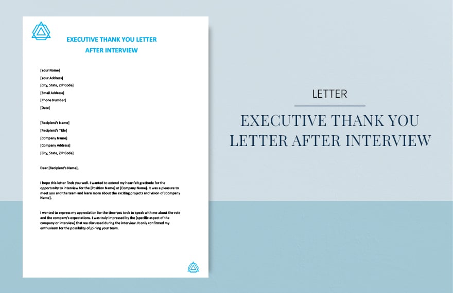 Free Executive thank you letter after interview