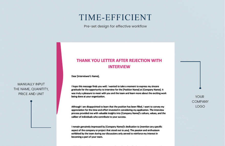 Thank you letter after rejection with interview
