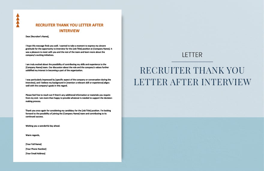 Free Recruiter thank you letter after interview