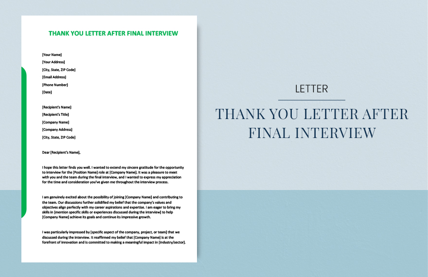 Free Thank You Letter After Final Interview Download In Word Google 