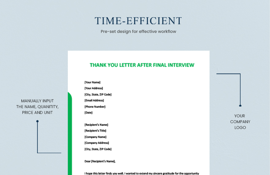 Thank you letter after final interview