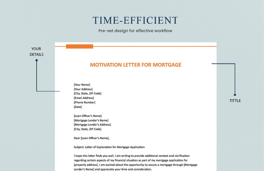 Motivation Letter For Mortgage