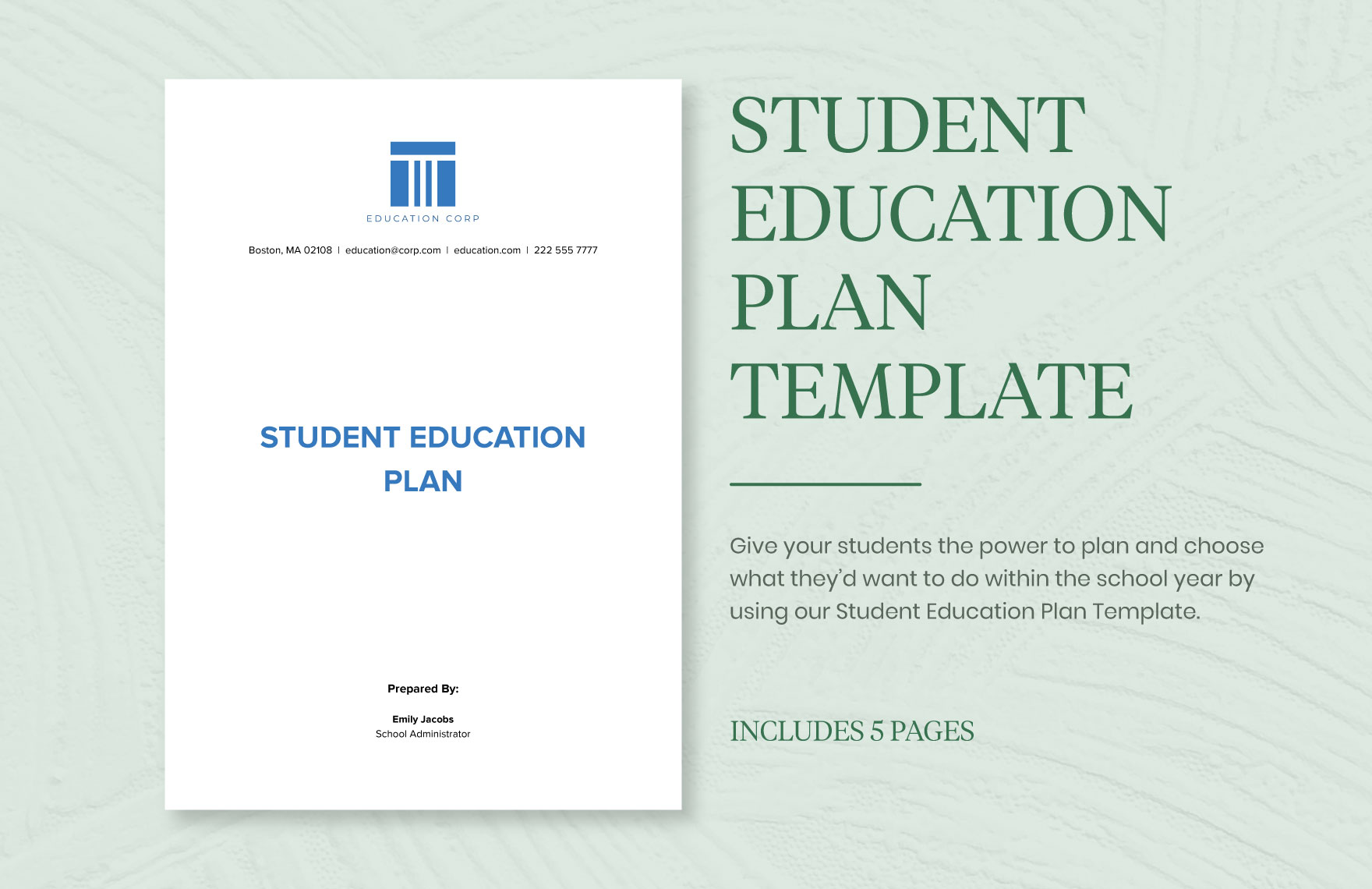 Student Education Plan Template In Word PDF Download Template