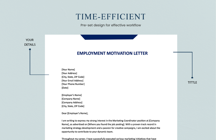 Employment Motivation Letter