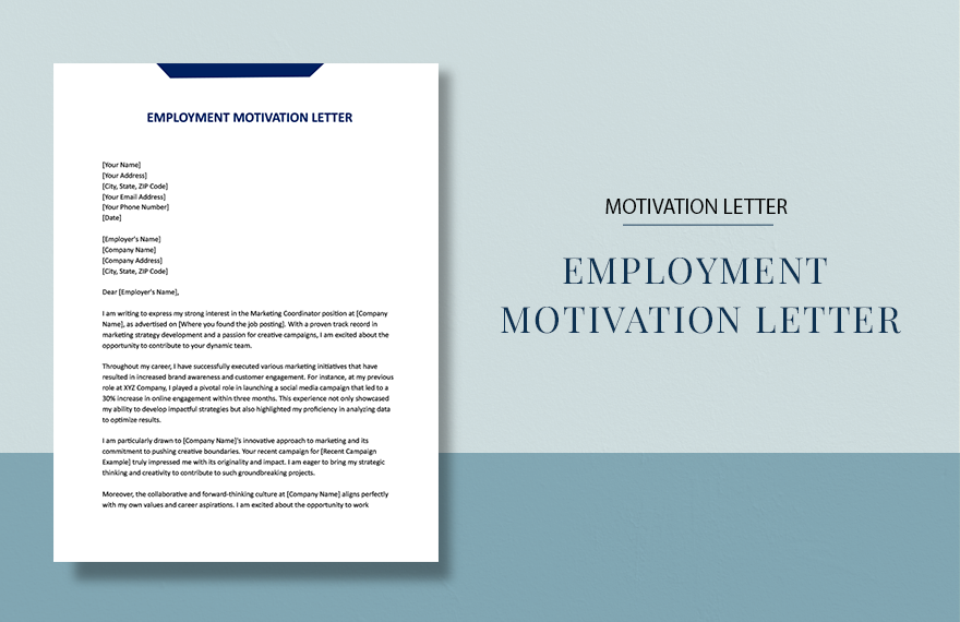 Free Employment Motivation Letter