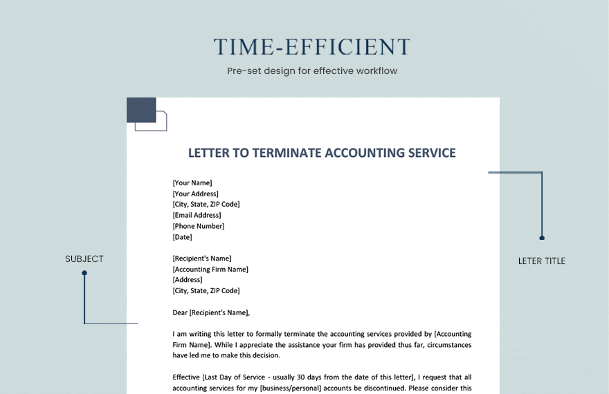 Letter To Terminate Accounting Services