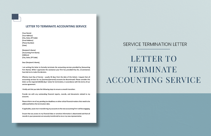Letter To Terminate Accounting Services
