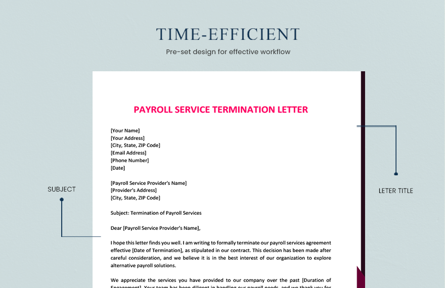 Payroll Service Termination Letter