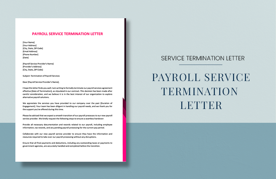 Payroll Service Termination Letter