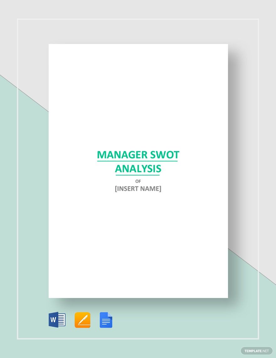 Manager SWOT Analysis Sample Template