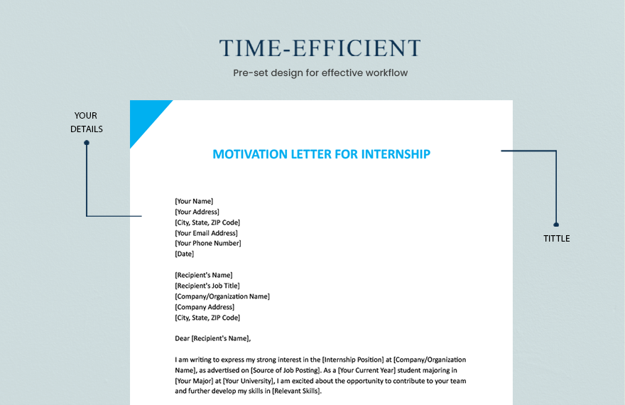 Motivation Letter For Internship