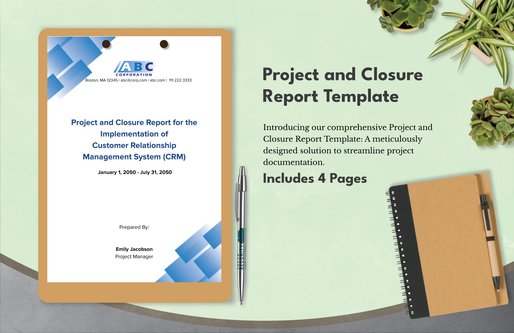 Project and Closure Report Template in Word, Google Docs