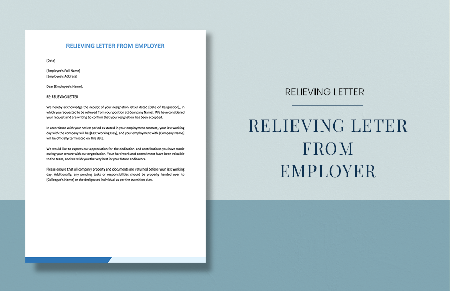 Relieving Letter From Employer