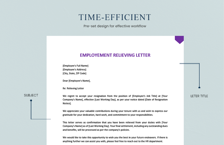 Employment Relieving Letter