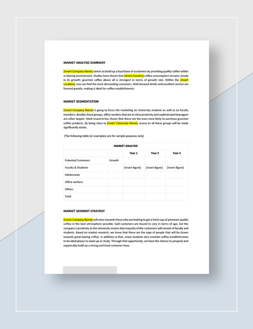 Target Market Analysis Example Template in Pages, Word, Google Docs ...
