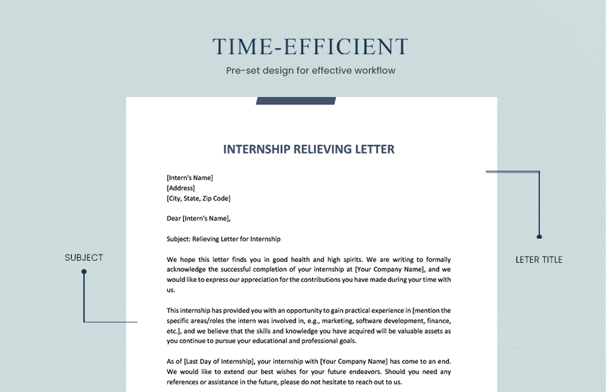 Internship Relieving Letter