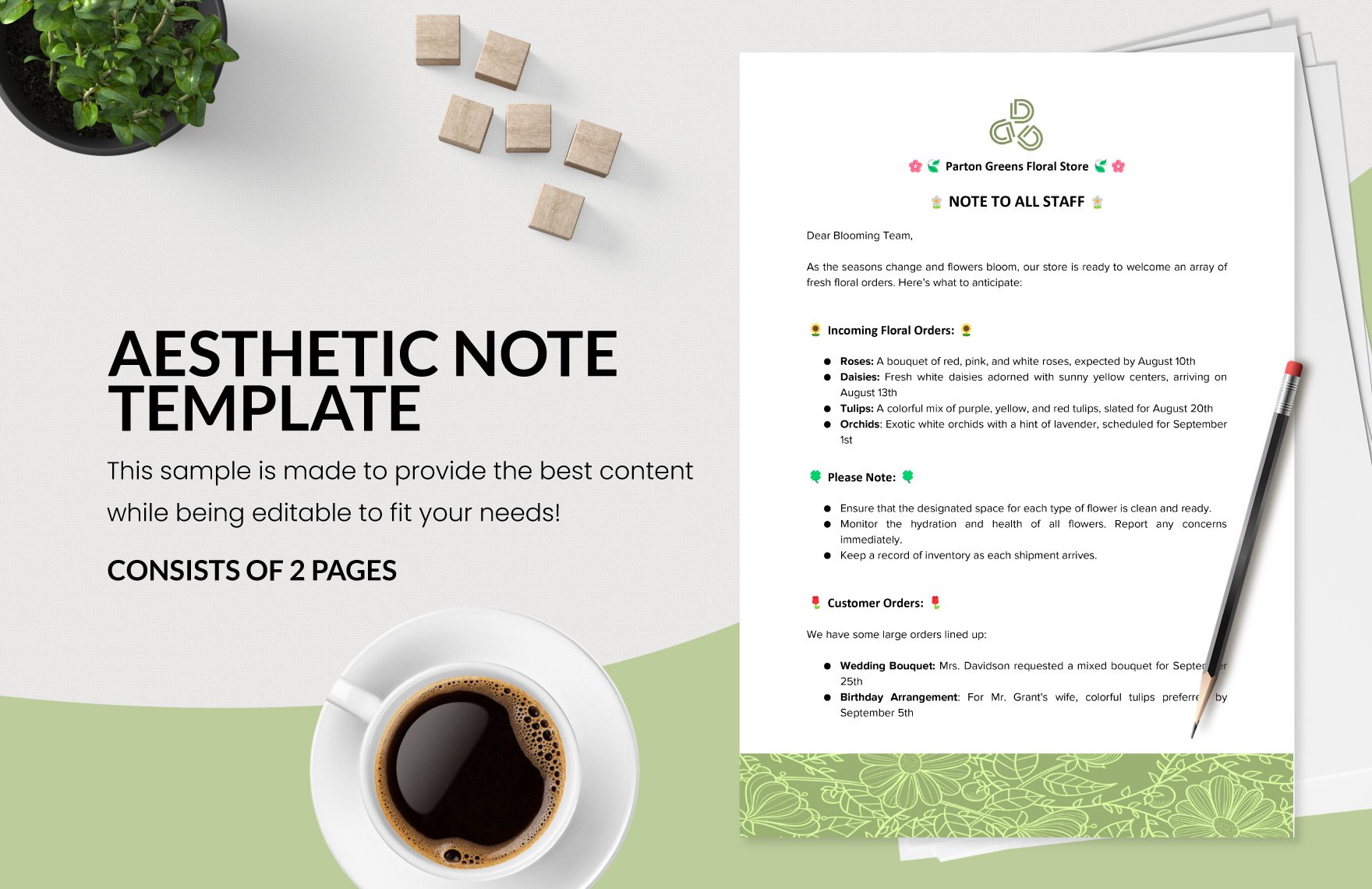 Aesthetic Note Template