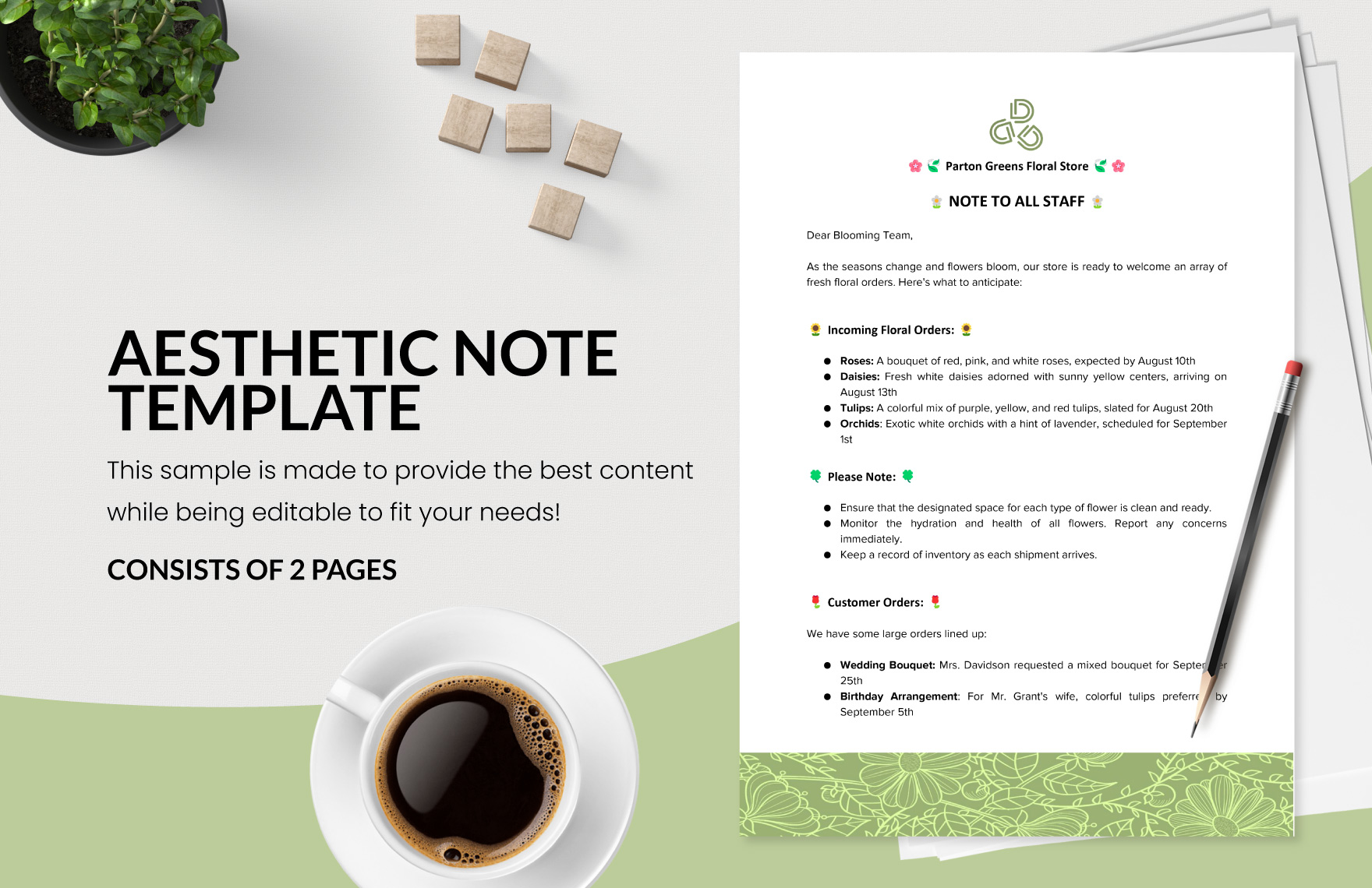 Aesthetic Note Template in Word, PDF, Google Docs - Download | Template.net