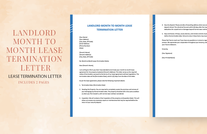 Landlord Month To Month Lease Termination Letter