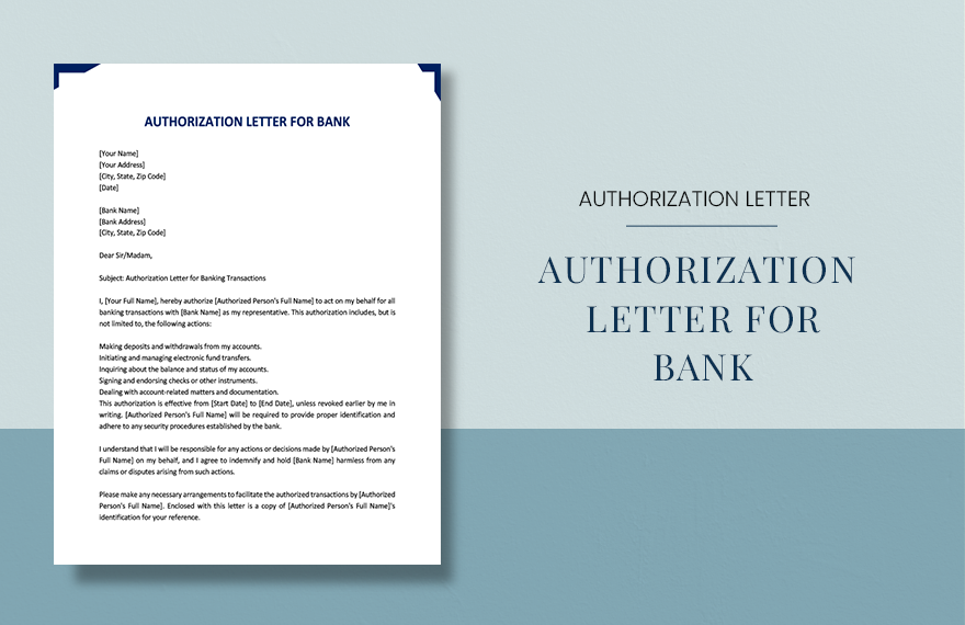 Authorization Letter For Bank