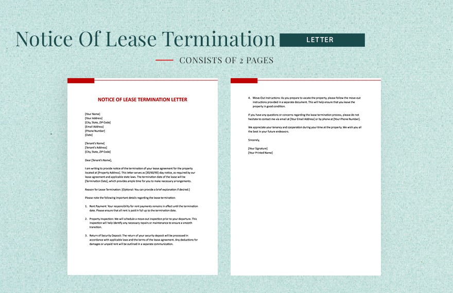Notice Of Lease Termination Letter