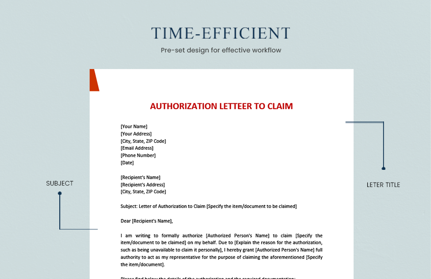 Authorization Letter To Claim