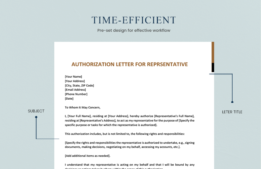 Authorization Letter For Representative in Word, PDF, Google Docs ...