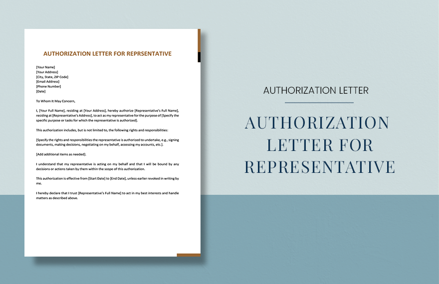 Authorization Letter For Representative