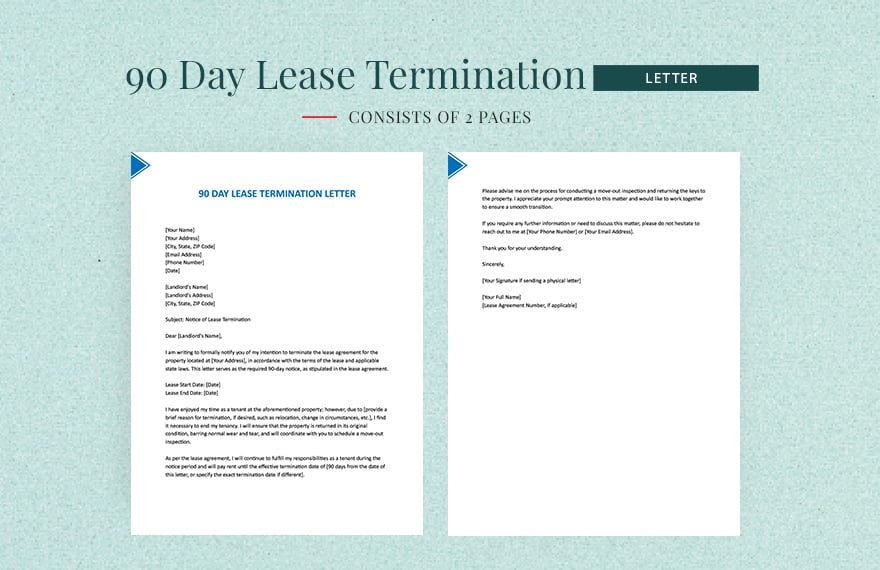 90 Day Lease Termination Letter