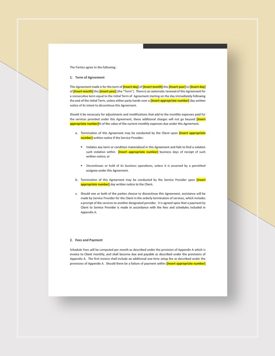Managed Services Contract Template