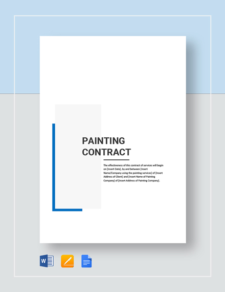 Painting Contract Template Word (DOC) Google Docs Apple (MAC