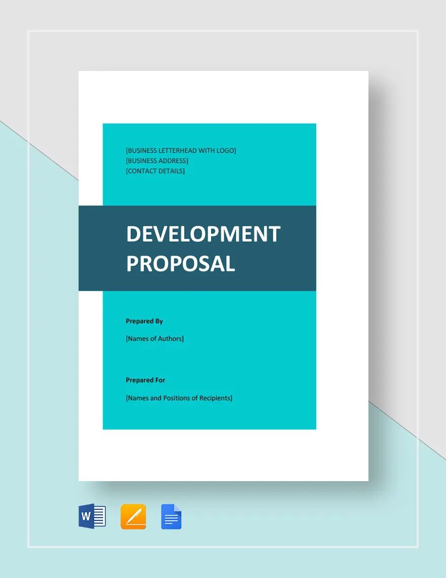 Development Proposal Template in Word, Google Docs, PDF, Apple Pages