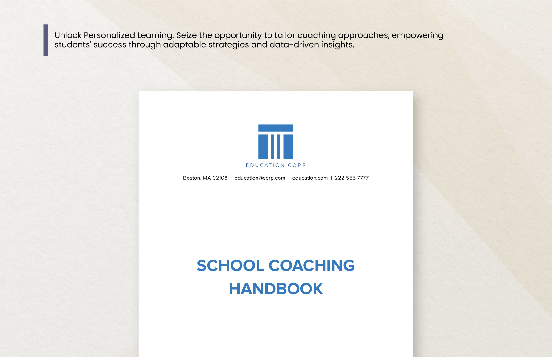 School Coaching Handbook Template