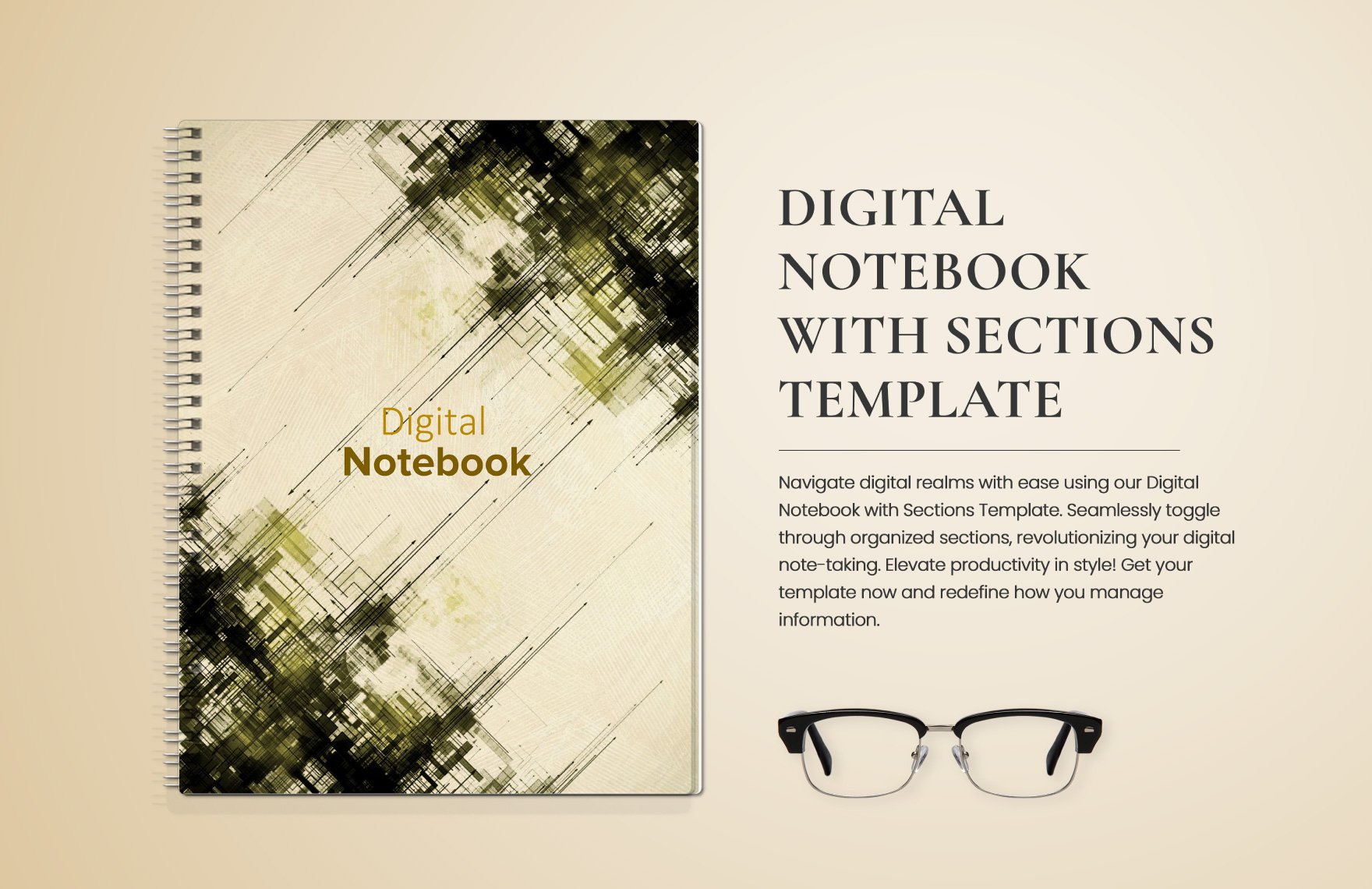 Digital Notebook with Sections Template in Word, Google Docs, PDF